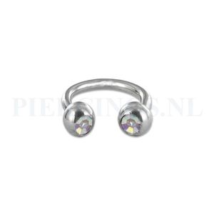 Circulair barbell 1.2 mm kristal AB 8 mm