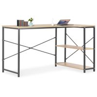 vidaXL Computerbureau 120x72x70 cm zwart en eikenkleurig - thumbnail