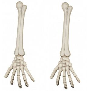 2x Horror kerkhof botten decoratie skelet arm 46 cm