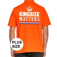 Koningsdag Kingsize Matters polo t-shirt oranje met kroon voor heren 4XL  - - thumbnail