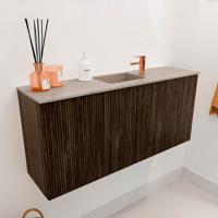 Toiletmeubel Mondiaz Joya Dlux | 90 cm | Meubelkleur Walnut | Faye wastafel Saba Wasbak Midden | 1 kraangat