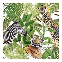 Servetten - 20x st - jungle - 33 x 33 cm - papier - safari - feestservetten - lunch servetjess