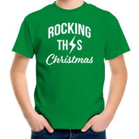 Rocking this Christmas Kerst t-shirt groen voor kinderen - thumbnail