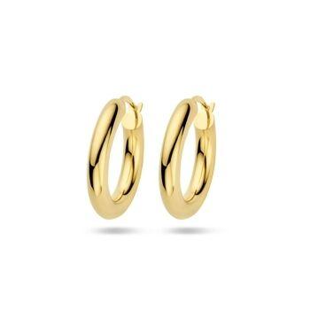 18k Geelgouden Oorringen met Buis - 4 mm, 21 mm