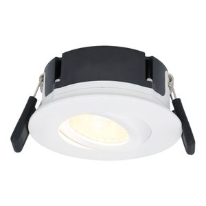 Napels LED inbouwspot extra plat - 8W 570lm - 2700K warm wit - Dimbaar - Rond - 360° Kantelbaar - IP65 waterdicht - Wit