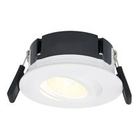 Napels LED inbouwspot extra plat - 8W 570lm - 2700K warm wit - Dimbaar - Rond - 360° Kantelbaar - IP65 waterdicht - Wit