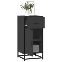 Dressoir 35,5x35x76 cm bewerkt hout en metaal zwart