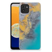 Samsung Galaxy A03 TPU Siliconen Hoesje Marble Blue Gold