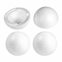 Piepschuim bol/ballsen - 6x - wit - D20 cm - halve schalen - hol - hobby/DIY materiaal