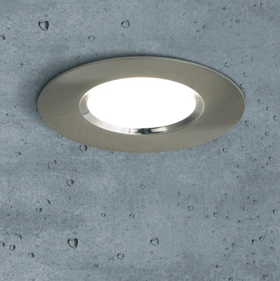 Inbouwspot zilver badkamerlamp &apos;Mahi&apos; rond led lamp 1-kit