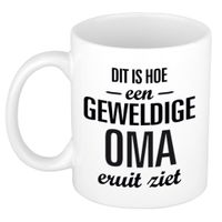 Geweldige oma cadeau koffiemok / theebeker wit 300 ml