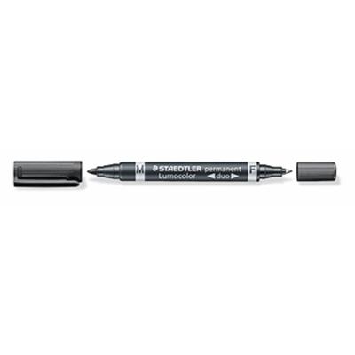 Staedtler Lumocolor duo 348 348-9 Permanent marker Zwart Watervast: Ja