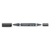 Staedtler Lumocolor duo 348 348-9 Permanent marker Zwart Watervast: Ja Staedtler Lumocolor duo 348 348-9 Permanent marker Zwart Watervast: Ja