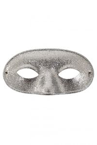 Oogmasker Glitterzilver Domino