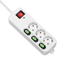 3-voudige Stekkerdoos zonder Schakelaar TM Electron TMUAD553 Wit 3680 W (1,5 m)