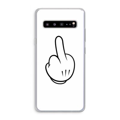 Middle finger white: Samsung Galaxy S10 5G Transparant Hoesje