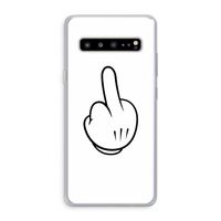 Middle finger white: Samsung Galaxy S10 5G Transparant Hoesje