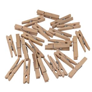 Houten mini wasknijpers 4.5 cm - 48x - Decoratie knijpertjes - Hobby/knutsel materiaal