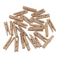 Houten mini wasknijpers 4.5 cm - 48x - Decoratie knijpertjes - Hobby/knutsel materiaal