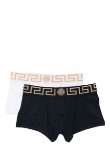 Versace lot de deux boxers à bande Greca - Blanc