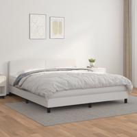 Boxspring met matras kunstleer wit 180x200 cm