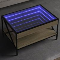 Salontafel met Infinity LED 70x50x38 cm sonoma eikenkleurig