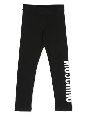 Moschino Kids legging taille-haute à logo imprimé - Noir