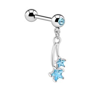 Jeweled Barbell with Charm Chirurgisch staal 316L / Belegde messing Barbells