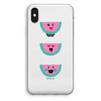 Smiley watermeloen: iPhone XS Transparant Hoesje