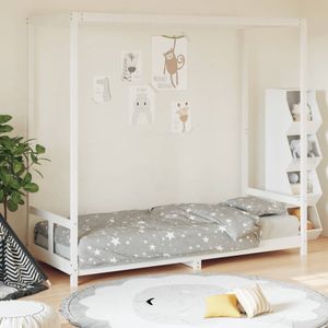 Kinderbedframe 80x200 cm massief grenenhout wit