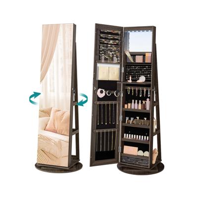 Sieradenkastje met spiegel, Asbruin-zwarte