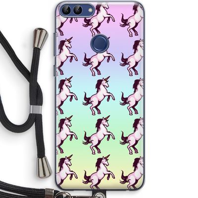 Musketon Unicorn: Huawei P Smart (2018) Transparant Hoesje met koord