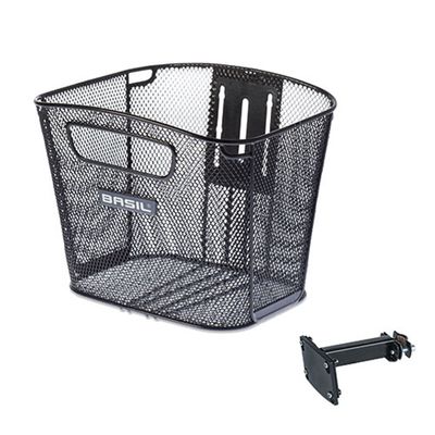 Basil bold front fm - fietsmand - voorop - inclusief fm stuurpenhouder - zwart