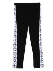 Moschino Kids pantalon de jogging à bandes logo - Noir