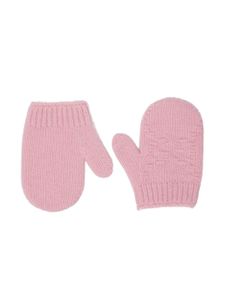 Gucci Kids gants en maille à logo - Rose