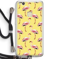 Flamingo's geel: Huawei Ascend P10 Lite Transparant Hoesje met koord