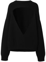 Burberry pull en laine à découpes - Noir