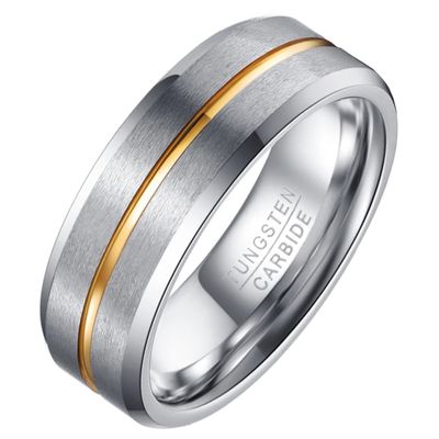 Heren ring Wolfraam Zilver Goud 8mm-17mm