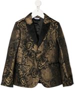 Dolce & Gabbana Kids blazer en jacquard à fleurs - Noir
