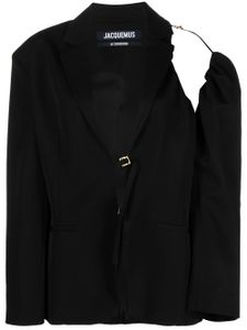 Jacquemus blazer Galliga en laine vierge à découpes - Noir