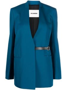 Jil Sander blazer à simple boutonnage - Bleu