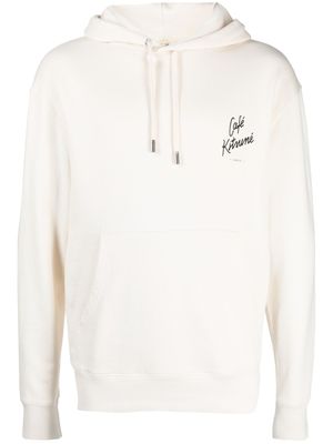 CAFÉ KITSUNÉ hoodie en coton à logo imprimé - Blanc