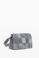 Tas met gevlochten denim-effect - BLUE - U