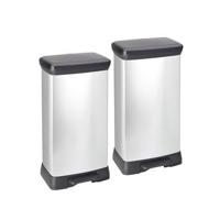 Curver Decobin Prullenbak - 50L - 2 stuks - Metallic