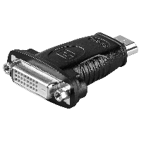 HDMI naar DVI-D - HDMI-DVI adapter- HDMI naar DVI-D - 24 + 1 pin - Zwart