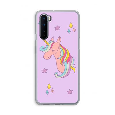 Roze eenhoorn: OnePlus Nord Transparant Hoesje