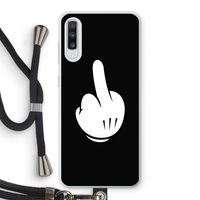 Middle finger black: Samsung Galaxy A70 Transparant Hoesje met koord