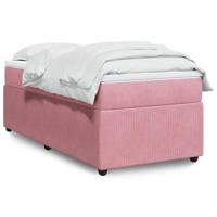 Boxspring met matras fluweel roze 90x190 cm