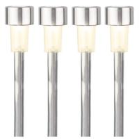 Lumineo Prikspot solar - 8x - LED - zilver - H36 cm - RVS