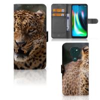 Motorola Moto G9 Play | E7 Plus | Telefoonhoesje | Met pasjeshouder | Luipaard